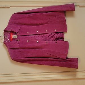 Hot Pink Y2k Suede Jacket